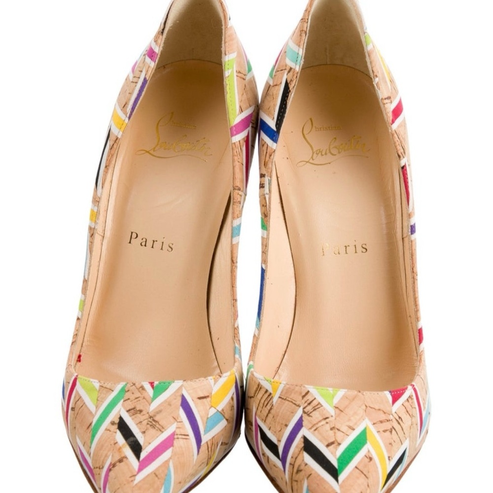 Christian Louboutin Multicolor Chevron Heels
